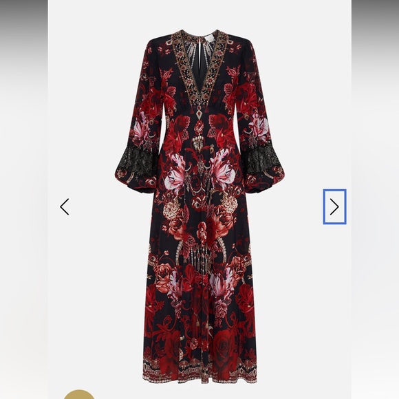 Camilla SISTERHOOD OF THE ROSE
BLOUSON SLEEVE V NECK
DRESS W LACE - Picture 6 of 9